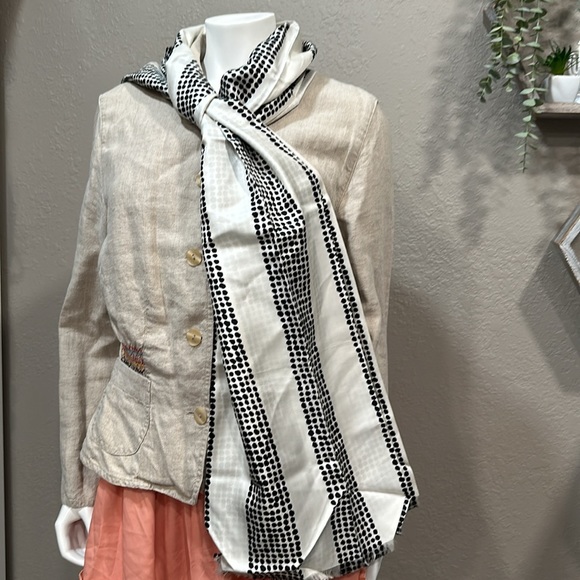 YSL Rare Frayed silk-twill scarf/wrap HUGE - Picture 10 of 15